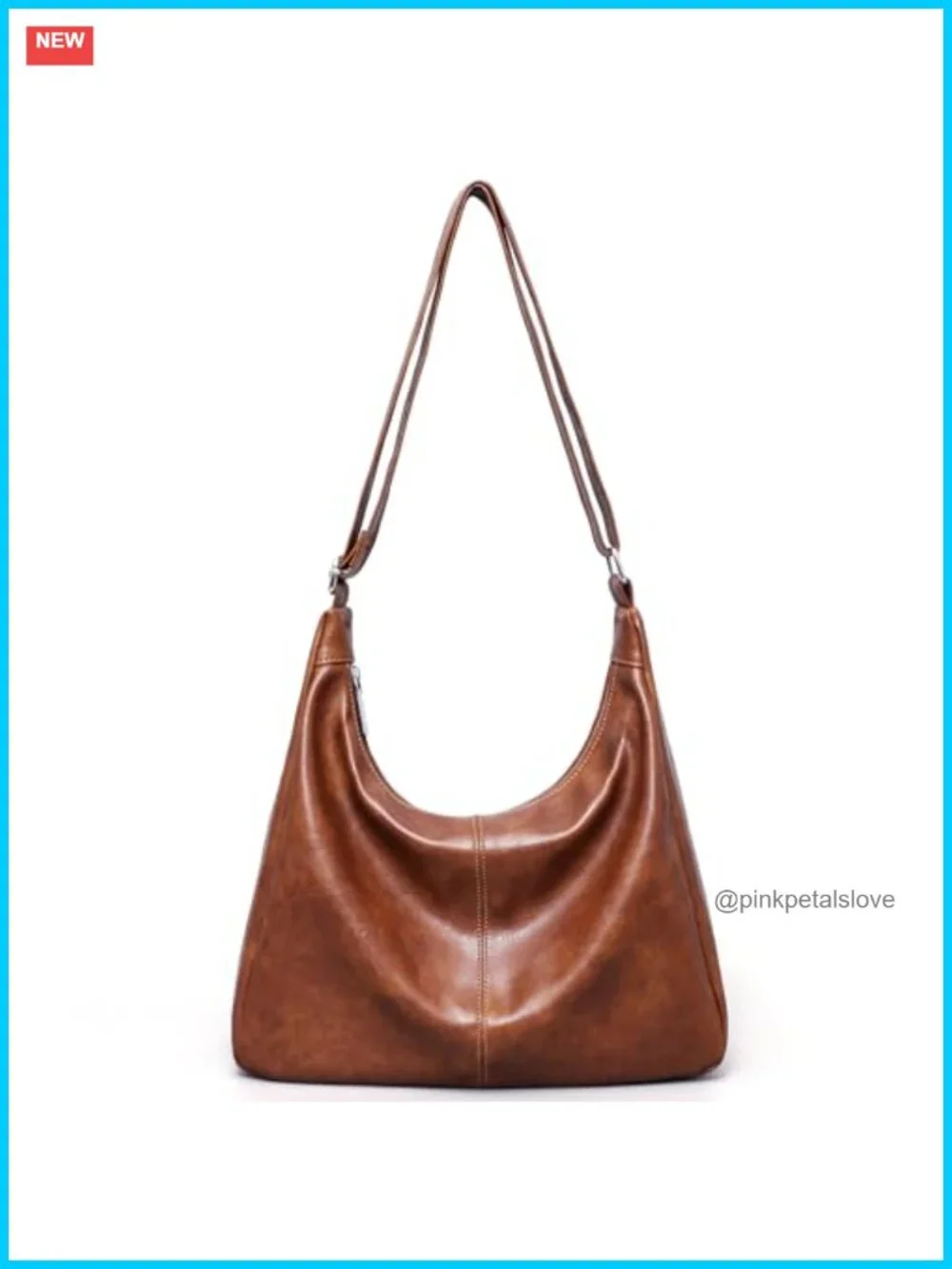 Vegan Leather Slouchy Hobo Tote Shoulder Crossbody Bag